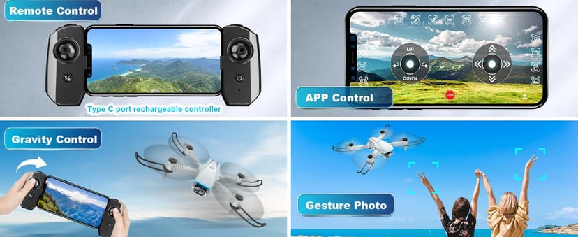 Oddire Drone with Camera - Drones for Adults with 2 Batteries, Carrying Case, 1080P HD Foldable Drone with Stable Hover, Trajectory Flight, Gravity Control, One Key Take Off/Land, 3D Flip, Toys