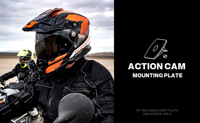 ScorpionEXO XT9000 Full Face Carbon Fiber Adventure Motorcycle Helmet with Pinlock Ready Shield Bluetooth Ready Speaker Pockets DOT ECE Trailhead (White - Large)
