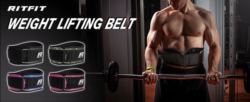 RitFit Weight Lifting Belt - Great for Squats, Lunges, Deadlift, Thrusters - Men and Women - 6 Inch Black/Camouflage