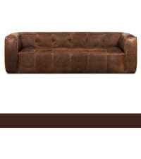 POLY & BARK Argan 93” Leather Sofa – Full-Grain Italian Aniline Leather, Feather-Down Comfort, Solid Wood Frame – Cognac Tan