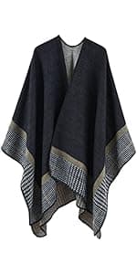Shawl Wraps for Women, Elegant Knitted Cape Open Front Poncho Scarf Blanket Cardigan Coat for Spring, Autumn, and Winter B0B7B2BH9P