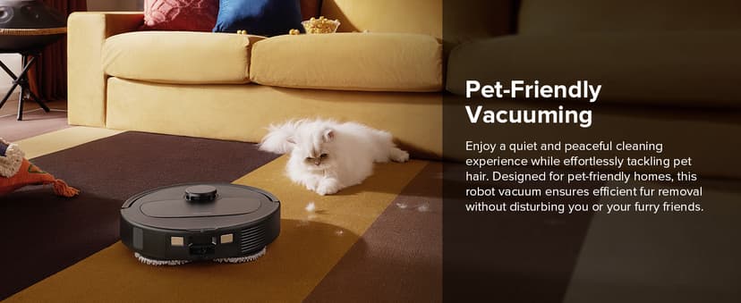 roborock QV 35S Robot Vacuum and Mop, All-in-one Vacuum Cleaner, 10,000Pa Powerful Suction, Self Emptying & Refilling, Self Mop Washing & Air Drying, Anti-Tangle Brushes for Home, Pet Hairs, Black