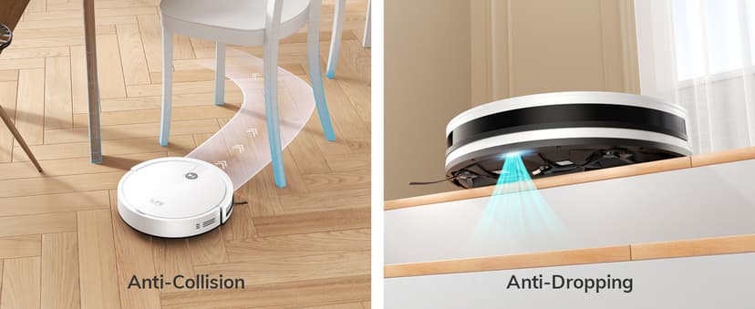 ILIFE V2 Robot Vacuum Cleaner, Tangle-Free Suction, 120 Mins Runtime, Slim, Self-Charging Robotic Vacuum Cleaner, Ideal for Pet Hair and Hard Floors