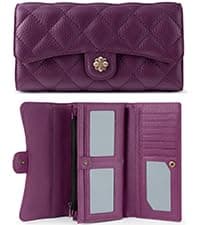 XINNSTAR Small Wallet for Women, Genuine Leather RFID Blocking Credit Card Holder Slim Compact Coin Purse Women's Wallets with ID Window 8 Card Slots