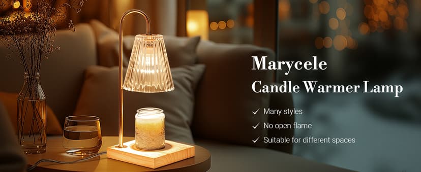 Candle Warmer Lamp with Timer Dimmer, Birthday Gifts for Mom Women Friend Sister, House Warming Gifts, Vintage Clear Wax Melt Warmer, Fall Decorations Office Apartment Dorm Room Home Decor