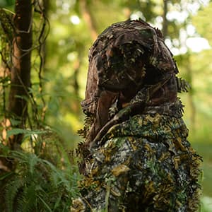 EAmber Ghillie Camouflage Leafy Hat 3D Full Face Mask Headwear Turkey Camo Hunter Hunting Accessories