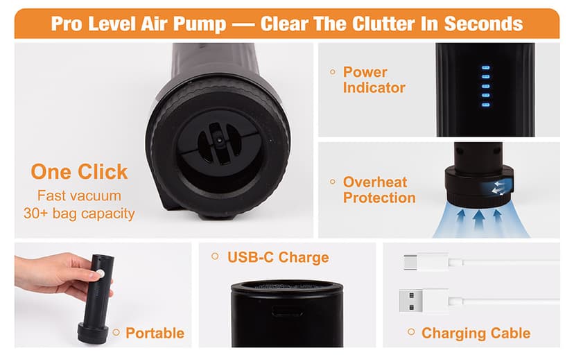 15 Space Saver Bags with Electric Pump