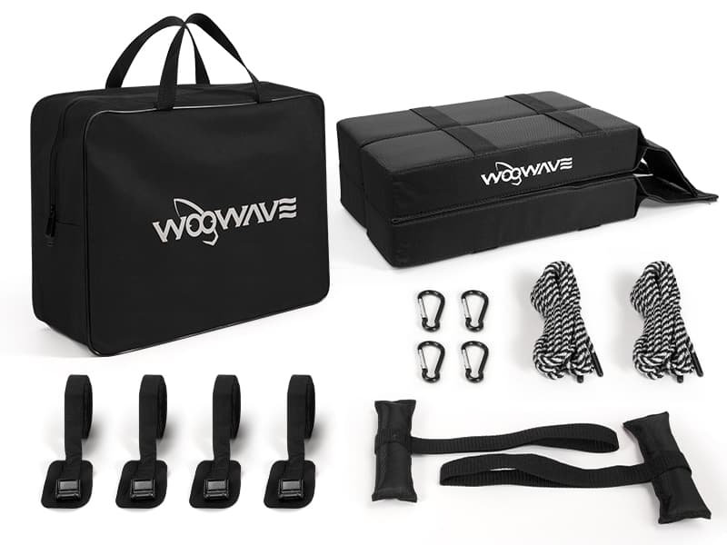 WOOWAVE Folding Kayak Soft Roof Rack Pads Universal Kayak Carrier Car Rack with 4 Tie Down Straps, 2 Tie Down Rope, 4 Carabiner, 2 Quick Loop Strap and Storage Bag for Canoe/Surfboard/Paddleboard/SUP