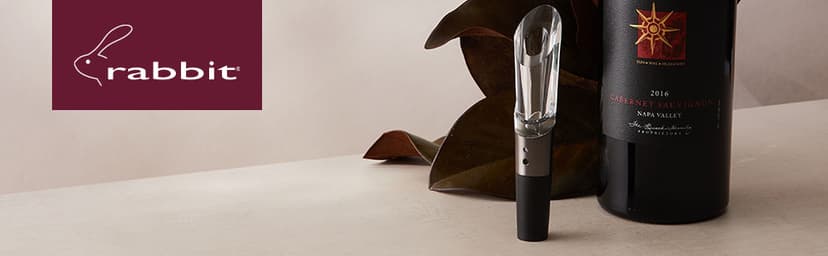 Rabbit W6127 Wine Aerator and Pourer, Clear and Stainless Steel Design, Easy to Use for Enhancing Wine Flavor and Smooth Pouring