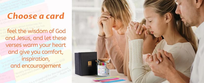 Bible Verse Jar, Read Me When Bible Verses Jar for Emotions and Feelings, Christian Gifts for Women, Men, Birthday Gifts for Mom,Graduation Gift for Her, Prayer Cards Comes With A 48-inch Ribbon Bow