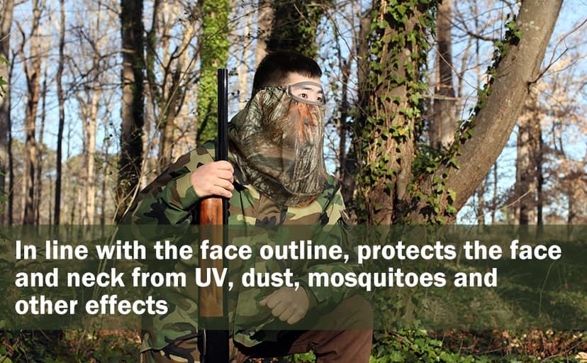 Watayo 2 Pcs Camo Hunting Face Mask, Hunting Head Net Camouflage Balaclava, Adjustable Hunting Breathable Mesh Mask for Men
