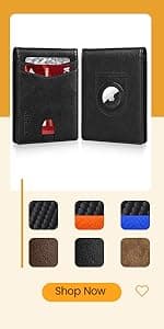 RUNBOX Wallet for Men Slim Rfid Leather 2 ID Window With Gift Box