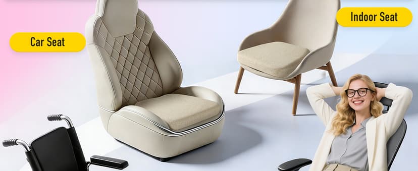 SUNROX Cooling Gel Memory Foam Chair Cushions, 2.6" Thick U-Shaped Dual-Layer Comfort Dining Chair Pads, Non Slip Seat Cushion with Ties for Indoor Kitchen Office 17"x16" Set of 4, Cream