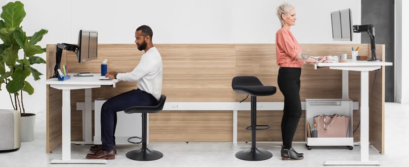 IWMH Standing Desk Stool, Height Adjustable Standing Desk Chair, Ergonomic Sit Stand Stool with Footrest, 360° Swivel Leaning Stools for Office Home (Black)