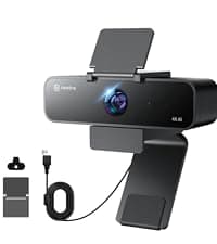 N newline 4K Webcam for PC, PDAF/CDAF Autofocus, 1080P@60FPS, 79° FOV, Auto Light Correction, 2 Noise Reduction Mics, Privacy Cover, USB-A, Streaming Camera for Skype, Teams, Online Meeting, NewEye 62