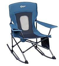PORTAL Oversized Folding Rocking Camping Chair Portable Outdoor Rocker with High Back Hard Armrests Carry Bag, Supports 400 lbs