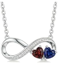 Engraved with "Always My Sisters Forever My Friend". Ideal Christmas, Birthday, Anniversary Jewelry Gifts for Sister. CRMAD Sister Necklace with Double Birthstone Jewelry Gifts for Women B0GGYWRP7M