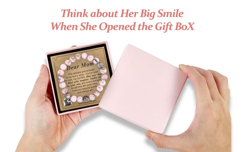 Gifts for Mom, Christmas Gifts for Mom Women, Stocking Stuffers for Women, Birthday Mothers Day gifts from Daughter Son, Unique Handmade Natural Stone Bracelet.