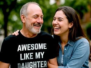 Awesome Like My Daughter | Funny Tee Shirt, Sarcastic Saying Humor Dad Joke T-Shirt for Father Grandpa Daddy B0B9ZTP9F7