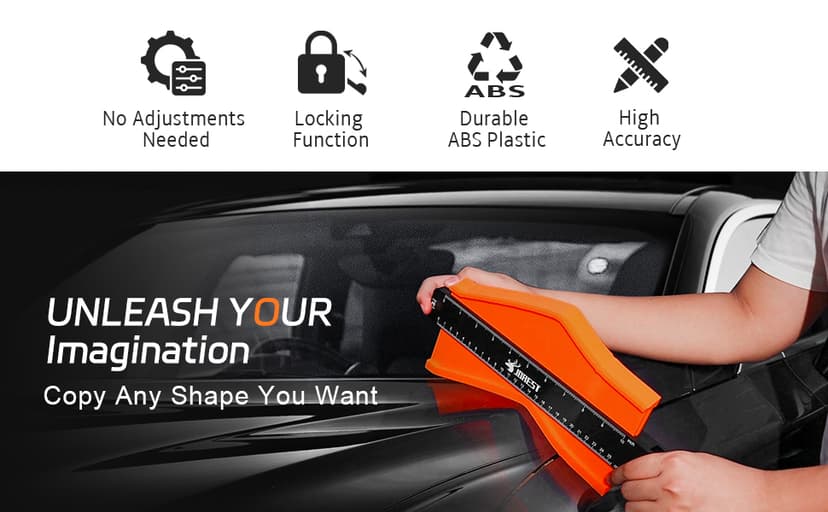 JOREST Connectable Contour Gauge (10+5 Inch), Gifts Ideas for Men Dad Handyman Husband Him, Shape Profile Duplicator with Lock, Outline Angle Measuring Tool, Template tool, Tile Flooring, Scribe Edge