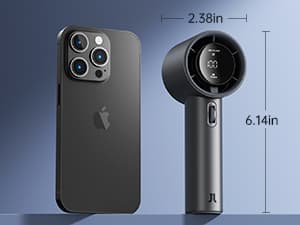 JISULIFE Handheld Fan Pro Series - Extreme Cooling Output: 1-100 Speed Scroll Wheel, Metal Body, Digital Display, 1.5H Fast Charge, 5000mAh-Portable Fan for Travel Outdoor, Gifts for Women Men(Grey)