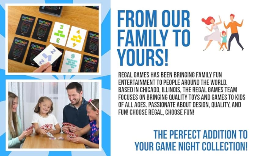Regal Games Card Games for Kids - Go Fish, Crazy 8's, Old Maid, Slap Jack, Garbage Monster, War - Simple & Fun Classic Family Table Games - Games May Vary (6 Set)
