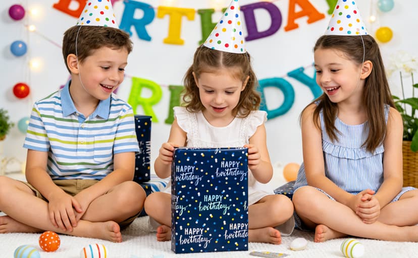 MAYPLUSS Birthday Wrapping Paper Roll, Blue Metallic Holographic Happy Birthday Wrapping Paper Featuring Revesible Stripe Gift Wrap Paper for Boys Kids Girls Men, 17 Inches x 33 Feet B0FX9W1LZD