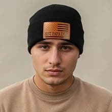 Mens American Flag Beanie Hat Best Dad Brother Papa Husband Ever Gifts Christmas Stocking Stuffers from Son Daughter Sister B0DLMRLLH1