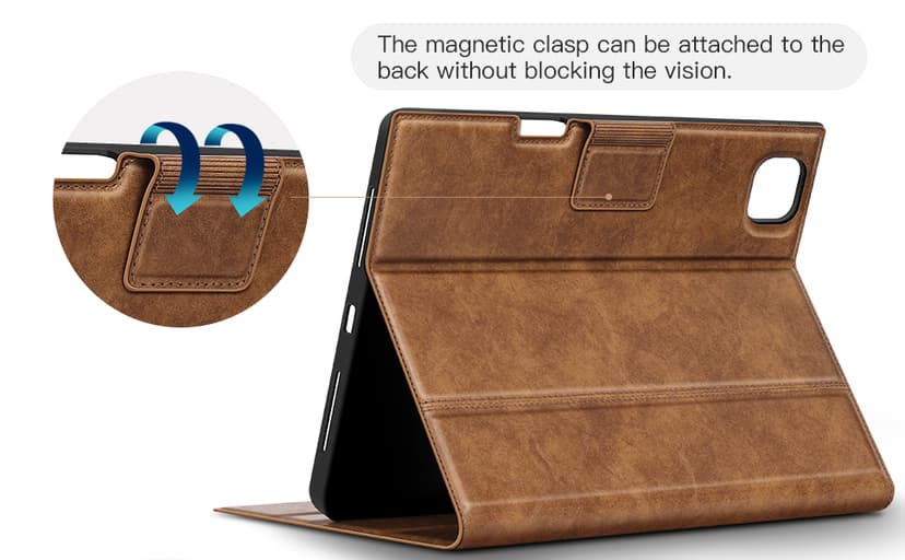 Antbox for iPad Pro 11 Inch Case M5 2025/M4 2024, Premium Vegan Leather, Supports Pencil Pro and Pencil (USB-C), Auto Sleep/Wake Function, Built-in Pencil Holder (Tan)