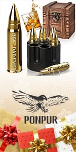 PONPUR Gifts for Men Dad Christmas, Whiskey Decanter Globe Set with 2 Ball Stones & 2 Glasses, Anniversary Birthday Gifts for Him Husband Boyfriend Brother, Cool Stuff Gift for Bourbon Scotch