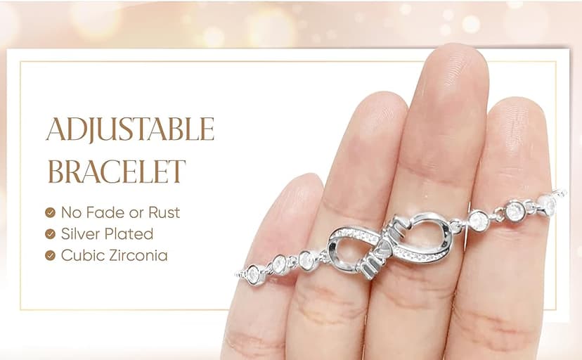 Infinity Love Heart Happy Birthday Mom Bracelet, Mom Birthday Gifts From Daughter, Son, Things To Get Your Mom For Her Birthday, Unique Jewelry For Women, Regalos Para Mamá Cumpleaños