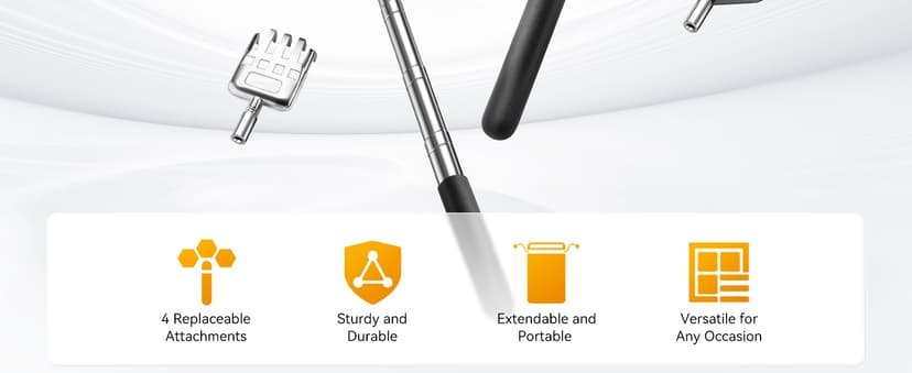 TUKUOS Telescoping Back Scratcher with 4Pcs Detachable Scratching Heads, Fathers Day Dad Gifts for Men Back Scratcher for Men/Dad/Women