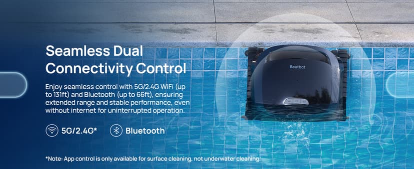 (2025 Upgrade) Beatbot AquaSense 2 Cordless Robotic Pool Vacuum Cleaner, Smart Surface Parking, Double-Pass Waterline Scrubbing, Cleans Floor, Walls and Waterline, Light Blue