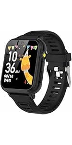Smart Watch for Kids Age 3-12, Kids Smart Watch Boys with 24 Games HD Touch Screen Pedometer Camera Music Player Alarm Clock Flashlight 12/24 hr Toys for 6 7 8 9 10 Year Old Boy Birthday Gift