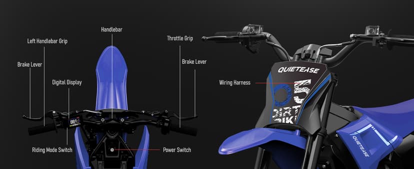 Electric Dirt Bike for Adults Teens, 3000W Brushless 220Nm Motor - 45° Slope, 38 MPH, 48V/23.5Ah Removable Battery, Dual Hydraulic Brakes & Full Suspension Electric Motorcycle for Age 13+