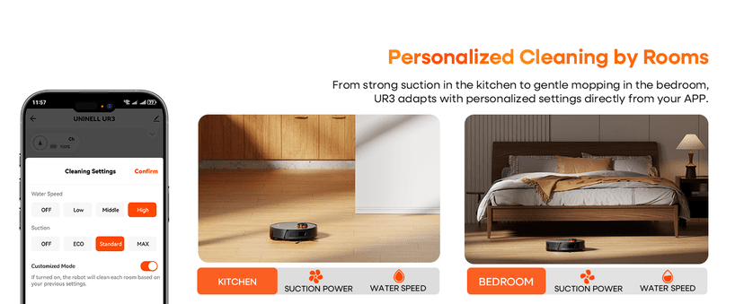 Robot Vacuum and Mop Combo,Lidar Navigation Robotic Vacuum Cleaner with 3.5L Self Emptying Station,5000Pa Vacuum Robot,180mins Runtime,No-Go&No-Mop Zones,App/Alexa/Remote Control,UR3