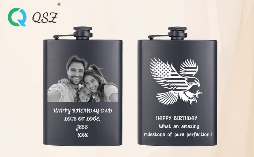 Customized Liquor Flask Gifts for Grandpa Men Him Dad Husband Fathers Day Christmas Groomsman Custom Flask for Men Personalized Engraved Hip Flasks with Photo Text 8 Oz B0FGJRKCB3