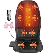 Back Massager with Heat,Vibration Massage Chair Pad with 5 Massage Modes & Adjustable Heat Levels, Memory Foam Back Massager Cushion for Office Chair, or Home Use,Midnight