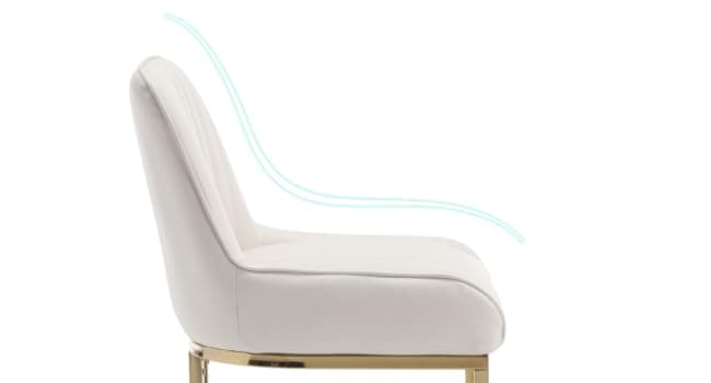 CIMOTA Counter Height Bar Stools Set of 2 with Back Modern Kitchen Counter Stools with Gold Legs Leather Island Chairs Comfy Stripe Barstools for Breakfast Bar, 26 Inch/PU Beige