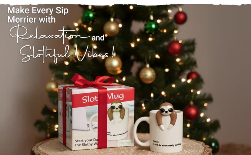 Decodyne Funny Sloth Coffee Mug - Cute Sloth Gifts For Coworkers Women & Men - White Elephant Gifts for Adults, Funny Office Present B07YNXLWJ9