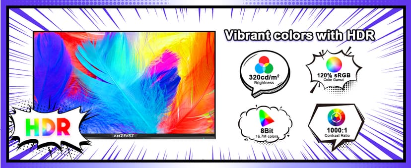 Amzfast 25 Inch White Gaming Monitor 320Hz/300Hz/240Hz, FHD 1080P 1ms Fast IPS Monitor, 12 Months Warranty Exchange (DP Cable) TÜV Rheinland Eye Care | AI Crosshair, Night Vision Function