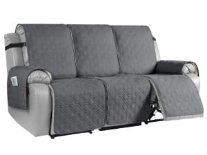 VANSOFY 100% Waterproof Recliner Chair Covers, Recliner Cover Non-Slip Dog Chair Cover Furniture Protector Washable Slipcover with Pocket, Elastic Straps for Pets, Dogs(Dark Gray, 23.6")