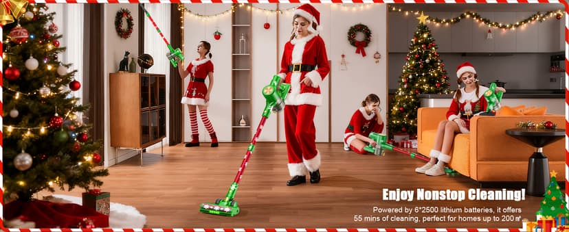 Cordless Vacuum Cleaner, 46Kpa//500W/55Mins Vacuum Cleaners for Home, Self-Standing Stick Vacuum, LED Display & Anti-Tangle, Lightweight Rechargeable Vacuum for Carpet, Floor