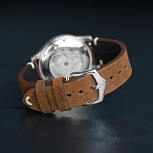 BISONSTRAP Men's Watch Bands, Hand-Stitched Leather Watch Straps, Quick Release, 18mm 19mm 20mm 21mm 22mm