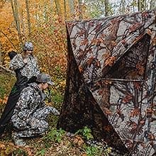 Barronett Blinds Prowler 300, Portable Hunting Blind, Tall Hub Blind, Shoot While Standing, Lightweight, 2-Person, Bloodtrail Woodland, 80” x 75” x 75”, PR300BT