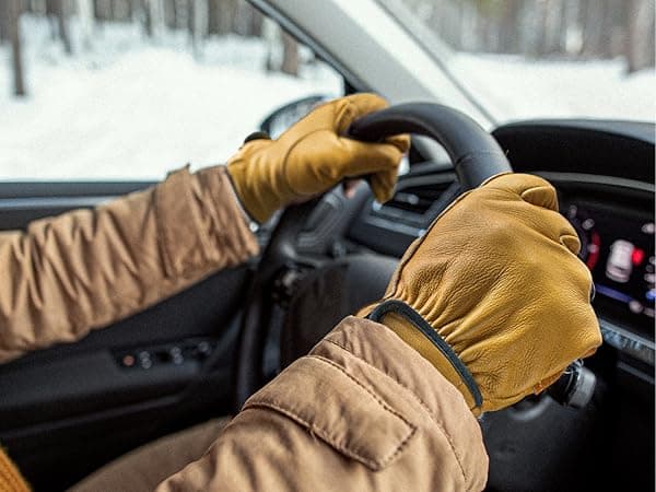 toolant Winter Leather Work Gloves, Warm 3M Thinsulate Lining for Cold Weather Work, Thermal Insulated Gloves