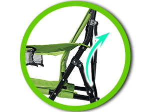 STRONGBACK Camping Chair Guru Heavy Duty Camping Chairs with Lumbar Support - Backpack Folding Camp Chair - Lime Green