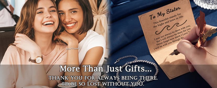 Tarsus Sister Gifts, The Waves of Life We've Through Together, Big & Little Sister Gift, For Birthday & Christmas & Mothers Day