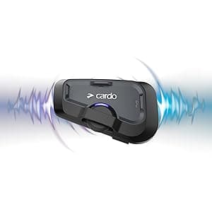 Cardo Systems FREECOM 4X Motorcycle 4-Way Helmet Bluetooth Communication System Headset Intercom, Universal Bluetooth Connectivity, Waterproof, 40mm Speakers - Single Pack