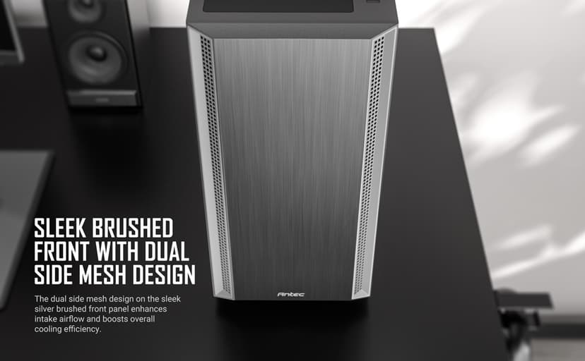 Antec P7 S, 4 x 120mm PWM Fans Included, Dual Side Front Mesh Intake, 360mm Top Radiator Support, Type-C 3.2 Gen 2, Sound-Dampening Side Panels, Mid-Tower ATX PC Case